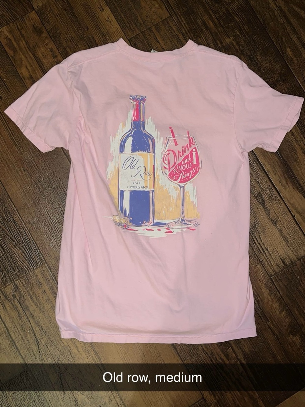 Old Row Pink Short Sleeve Graphic Wine Tee - Women's